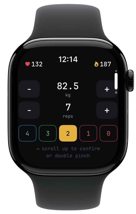 Adjust a set on Apple Watch