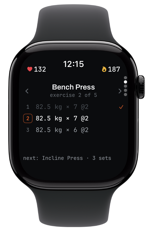Today's plan on Apple Watch